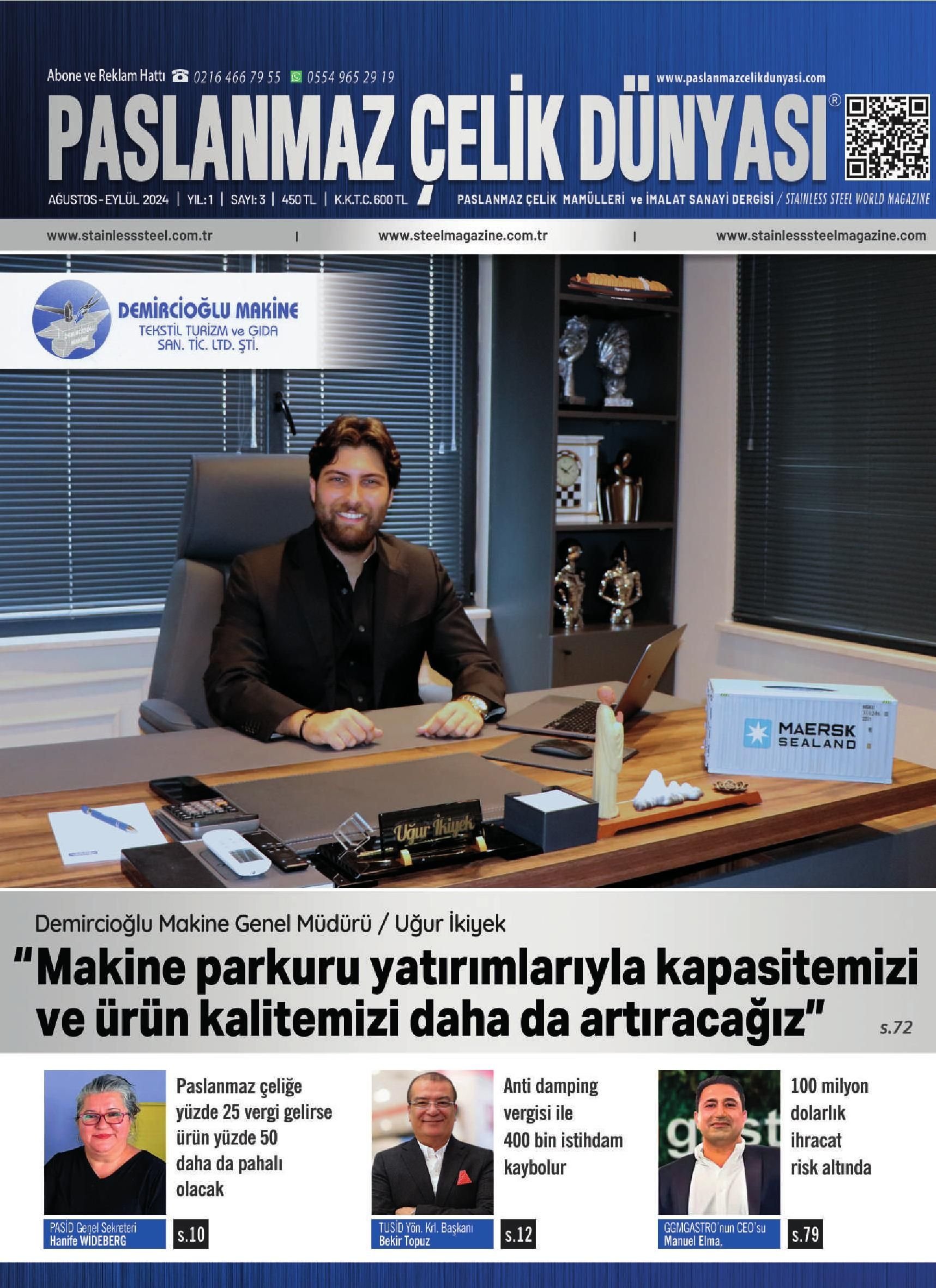Paslanmaz Çelik Dünyası - 3. Sayı - Ağustos-Eylül 2024